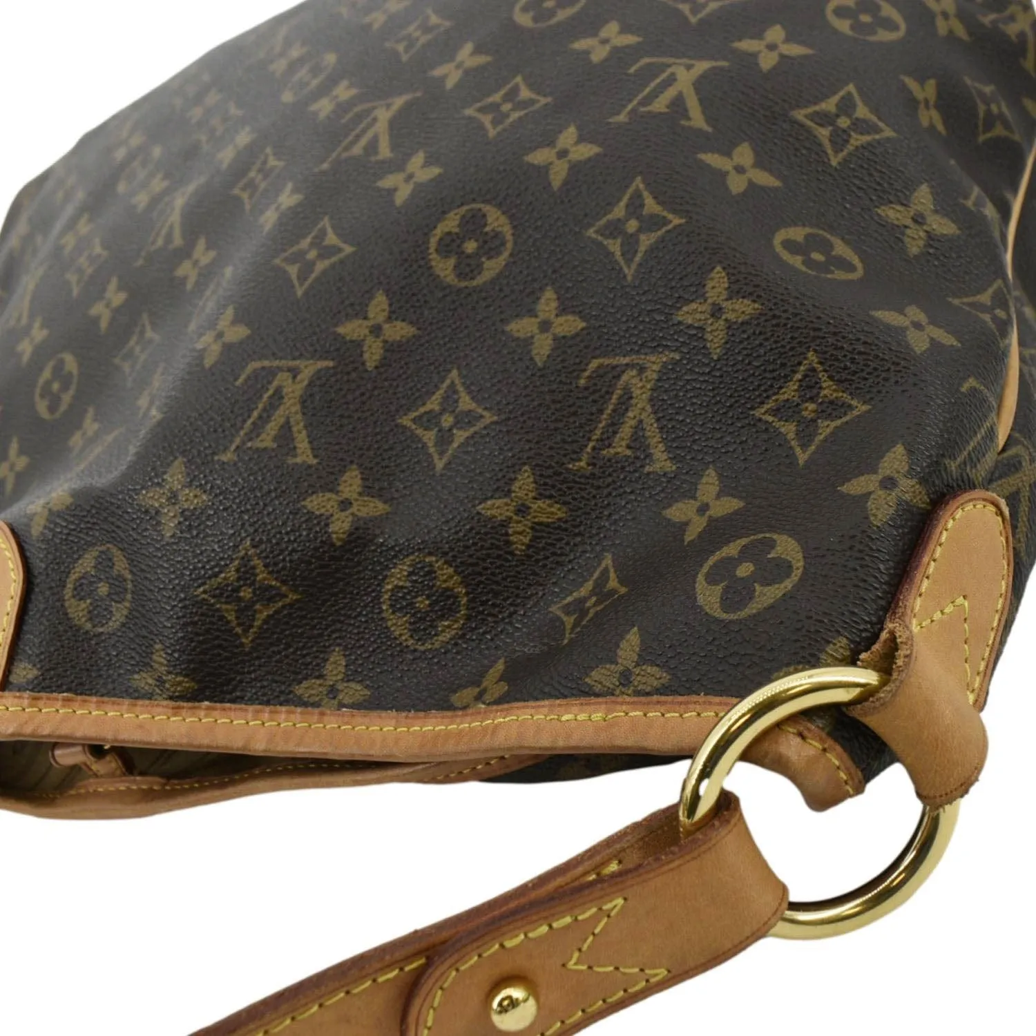 LOUIS VUITTON Delightful MM Monogram Canvas Hobo Bag Brown