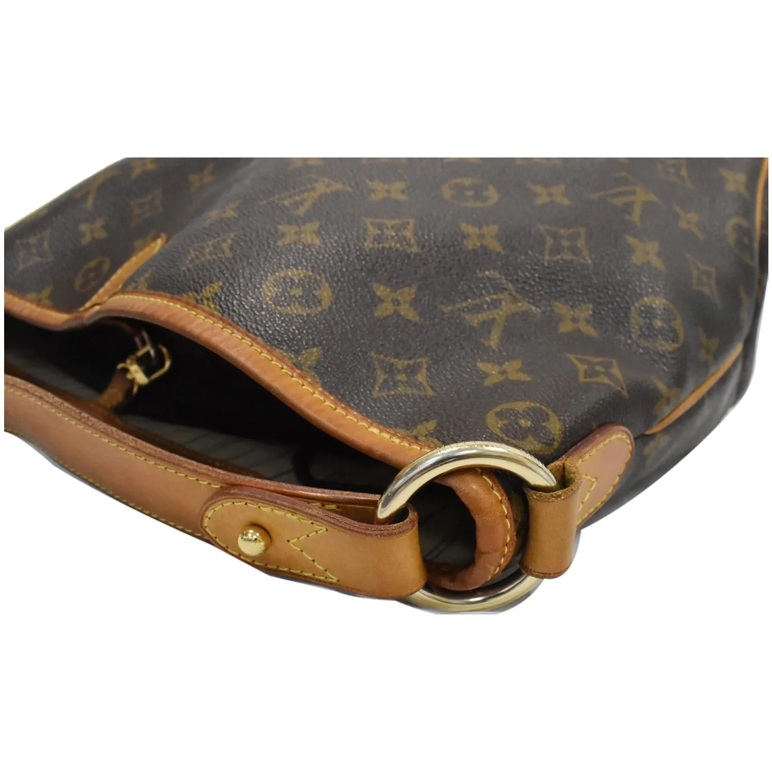 LOUIS VUITTON Delightful PM Monogram Canvas Hobo Bag Brown