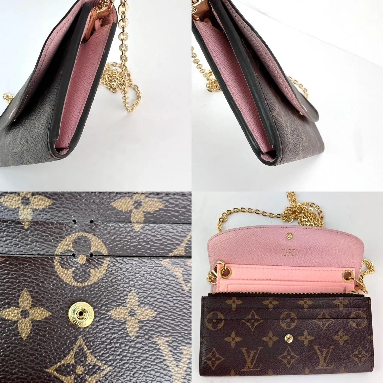 Louis Vuitton Emilie Monogram Rose Ballerine Wallet Clutch