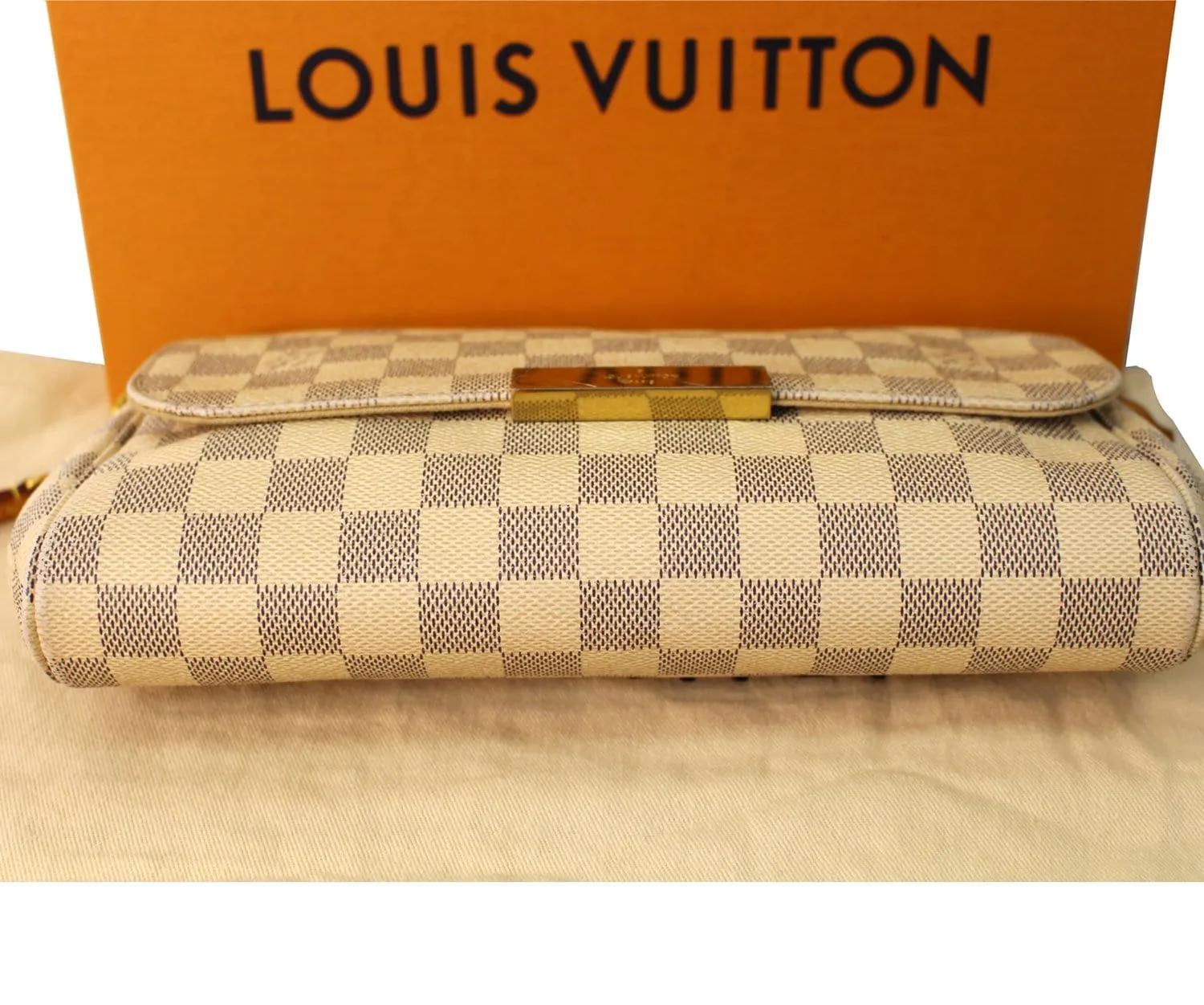LOUIS VUITTON Favorite MM Damier Azur Crossbody Bag White