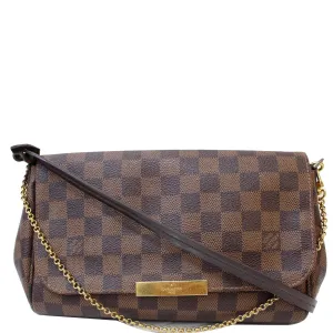 LOUIS VUITTON Favorite MM Damier Ebene Crossbody Bag Brown
