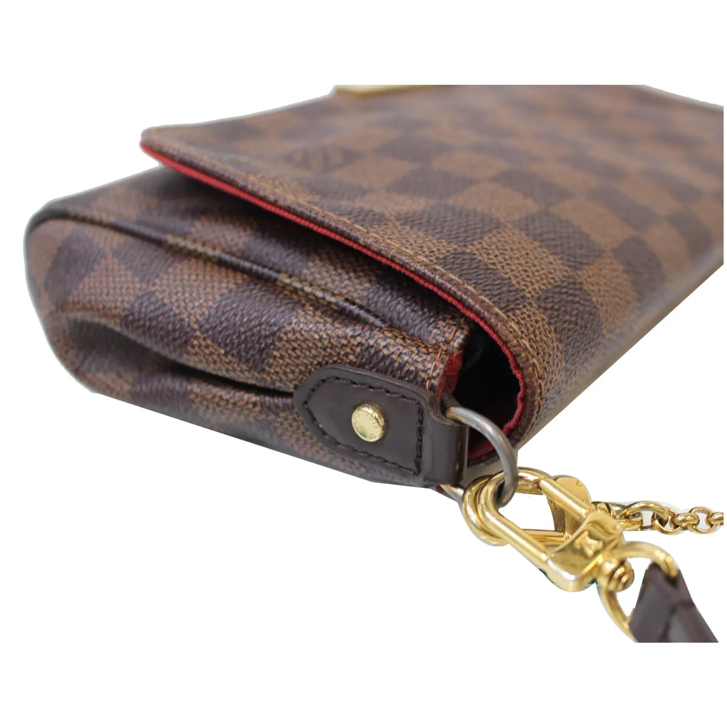 LOUIS VUITTON Favorite MM Damier Ebene Crossbody Bag Brown