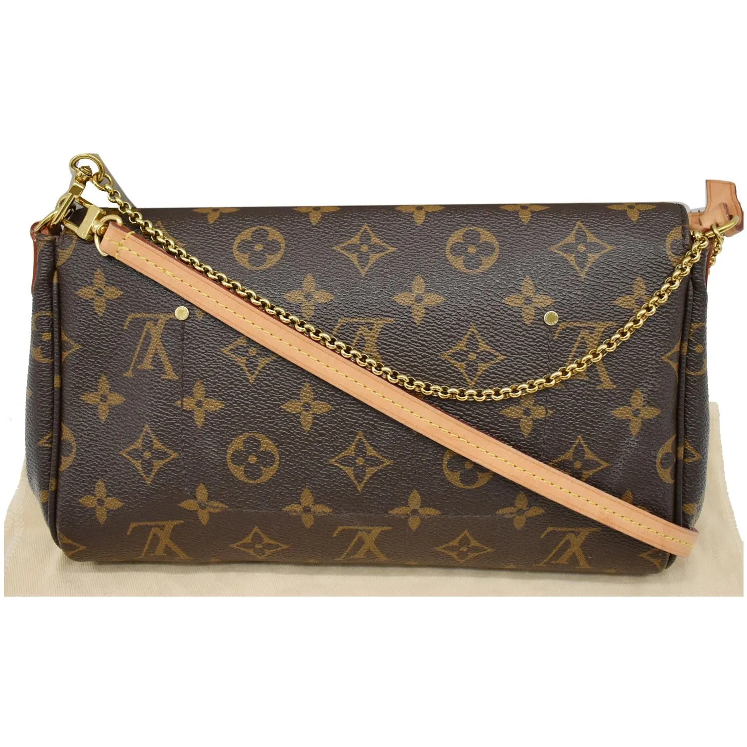 LOUIS VUITTON Favorite MM Monogram Canvas Crossbody Bag Brown