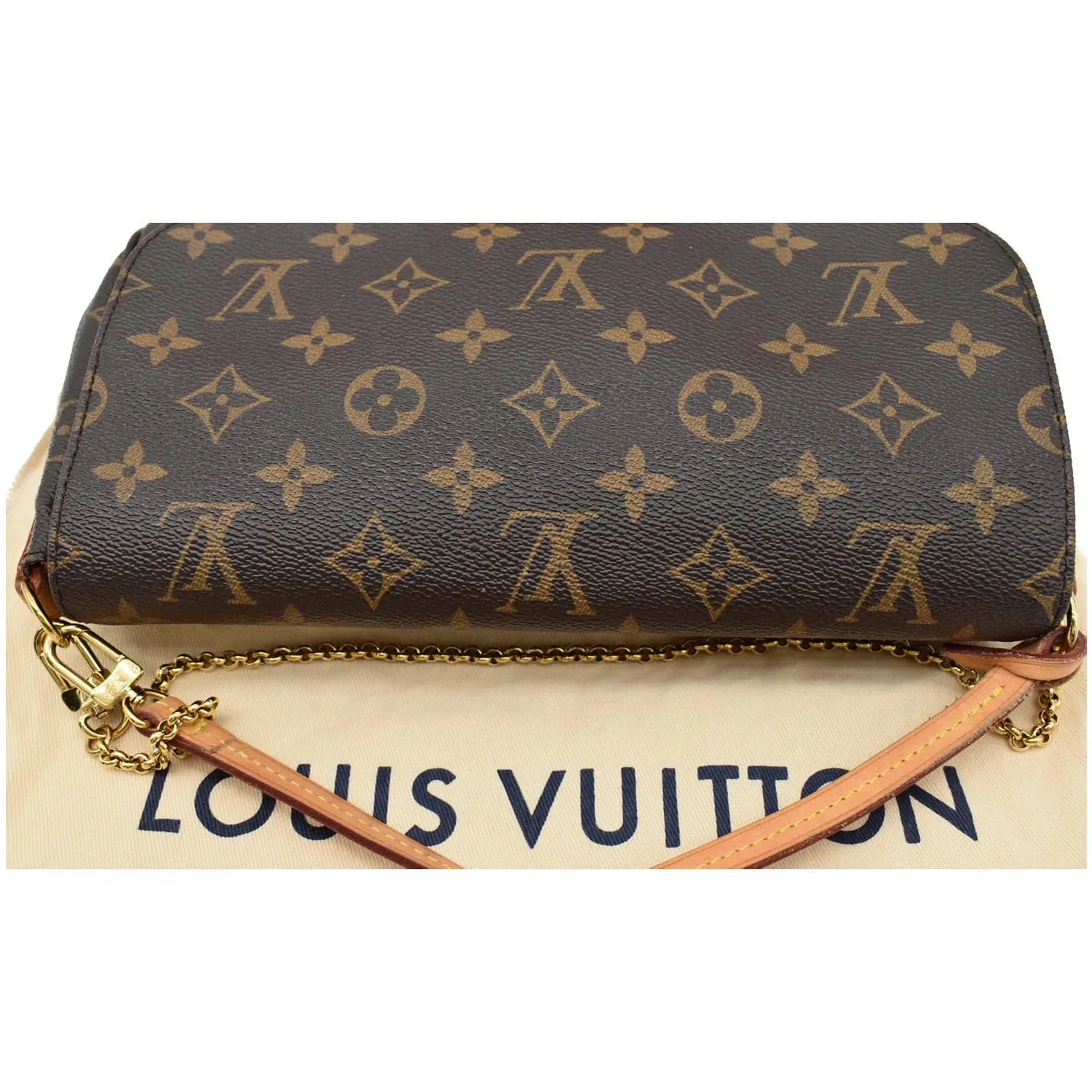 LOUIS VUITTON Favorite MM Monogram Canvas Crossbody Bag Brown