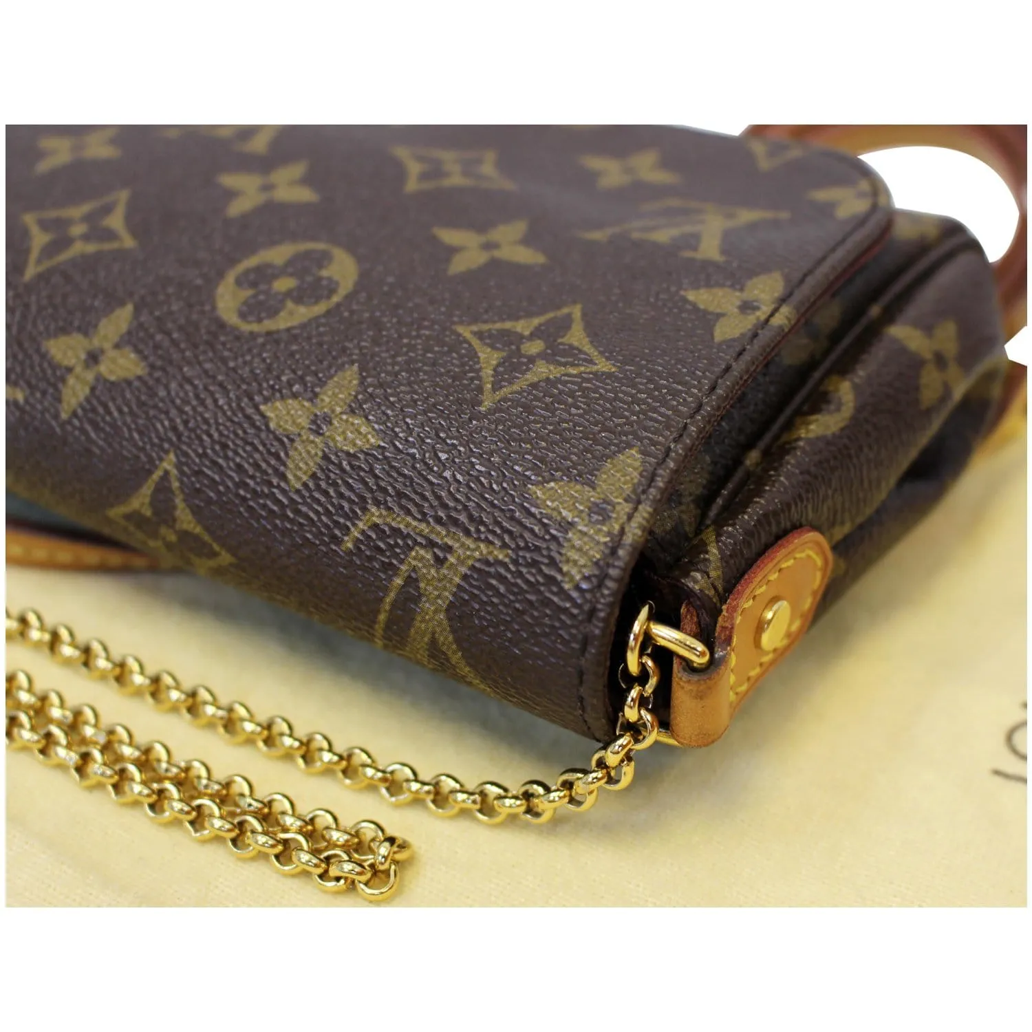 LOUIS VUITTON Favorite PM Monogram Canvas Crossbody Bag Brown
