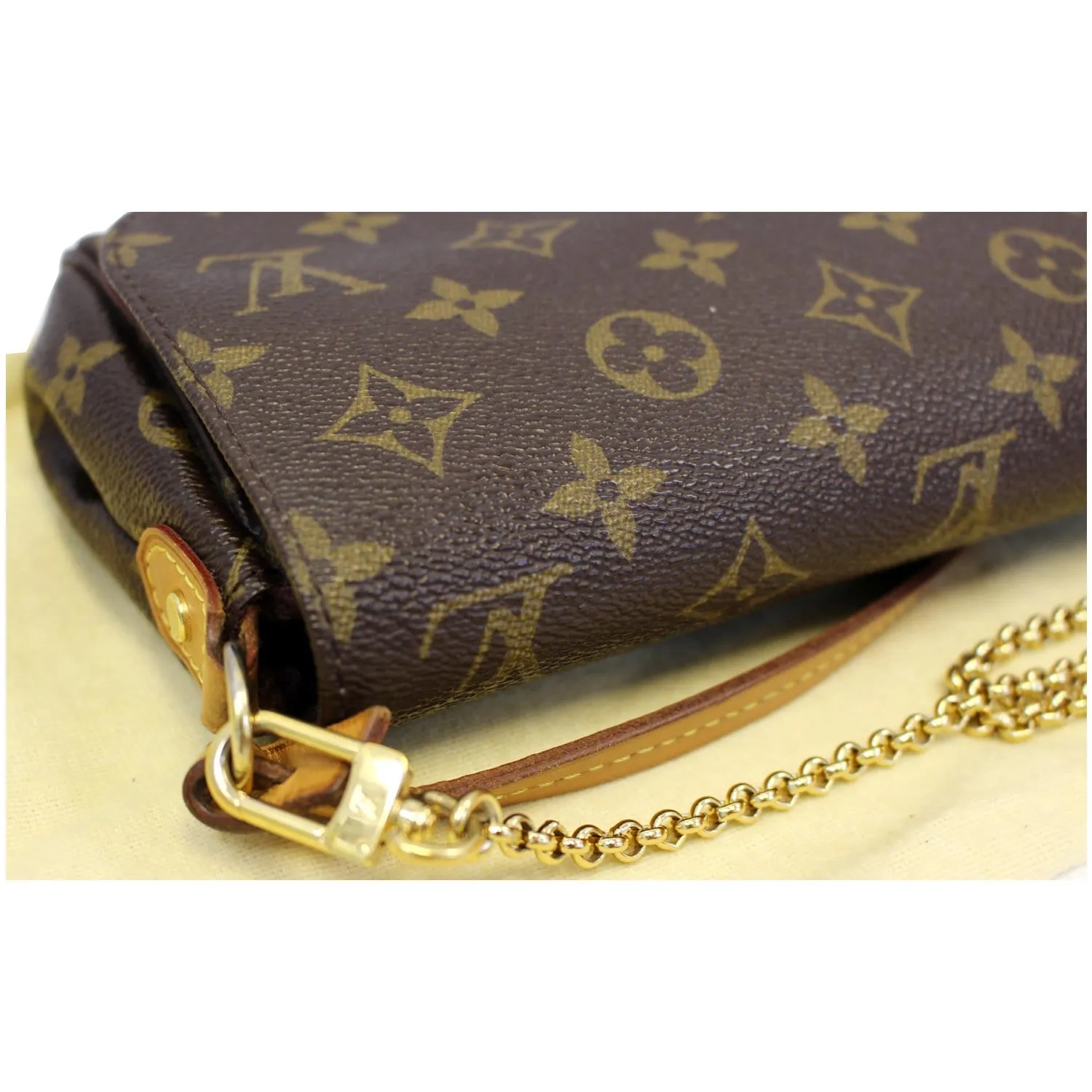 LOUIS VUITTON Favorite PM Monogram Canvas Crossbody Bag Brown