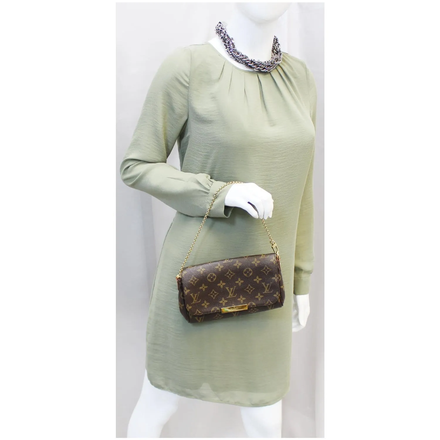 LOUIS VUITTON Favorite PM Monogram Canvas Crossbody Bag Brown