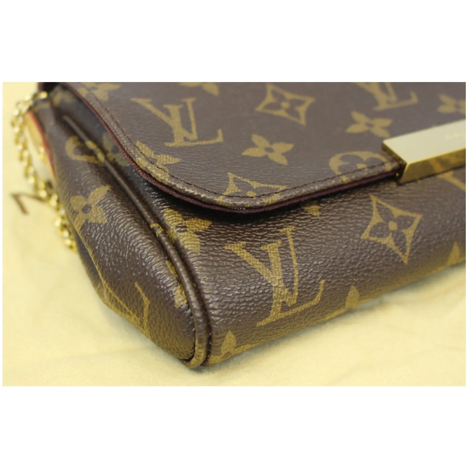 LOUIS VUITTON Favorite PM Monogram Canvas Crossbody Bag Brown