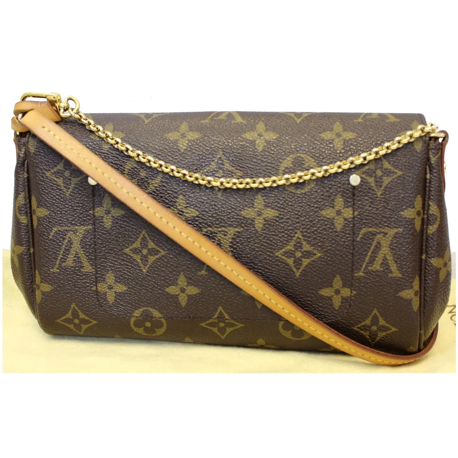 LOUIS VUITTON Favorite PM Monogram Canvas Crossbody Bag Brown