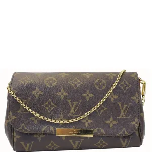 LOUIS VUITTON Favorite PM Monogram Canvas Crossbody Bag Brown