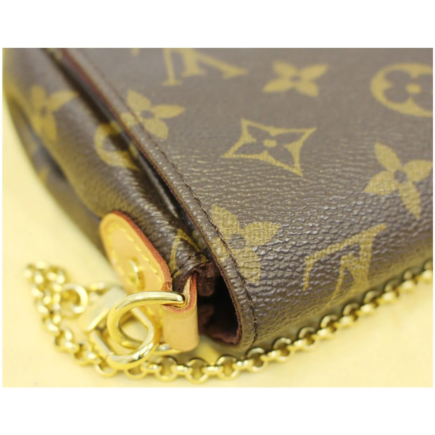LOUIS VUITTON Favorite PM Monogram Canvas Crossbody Bag Brown