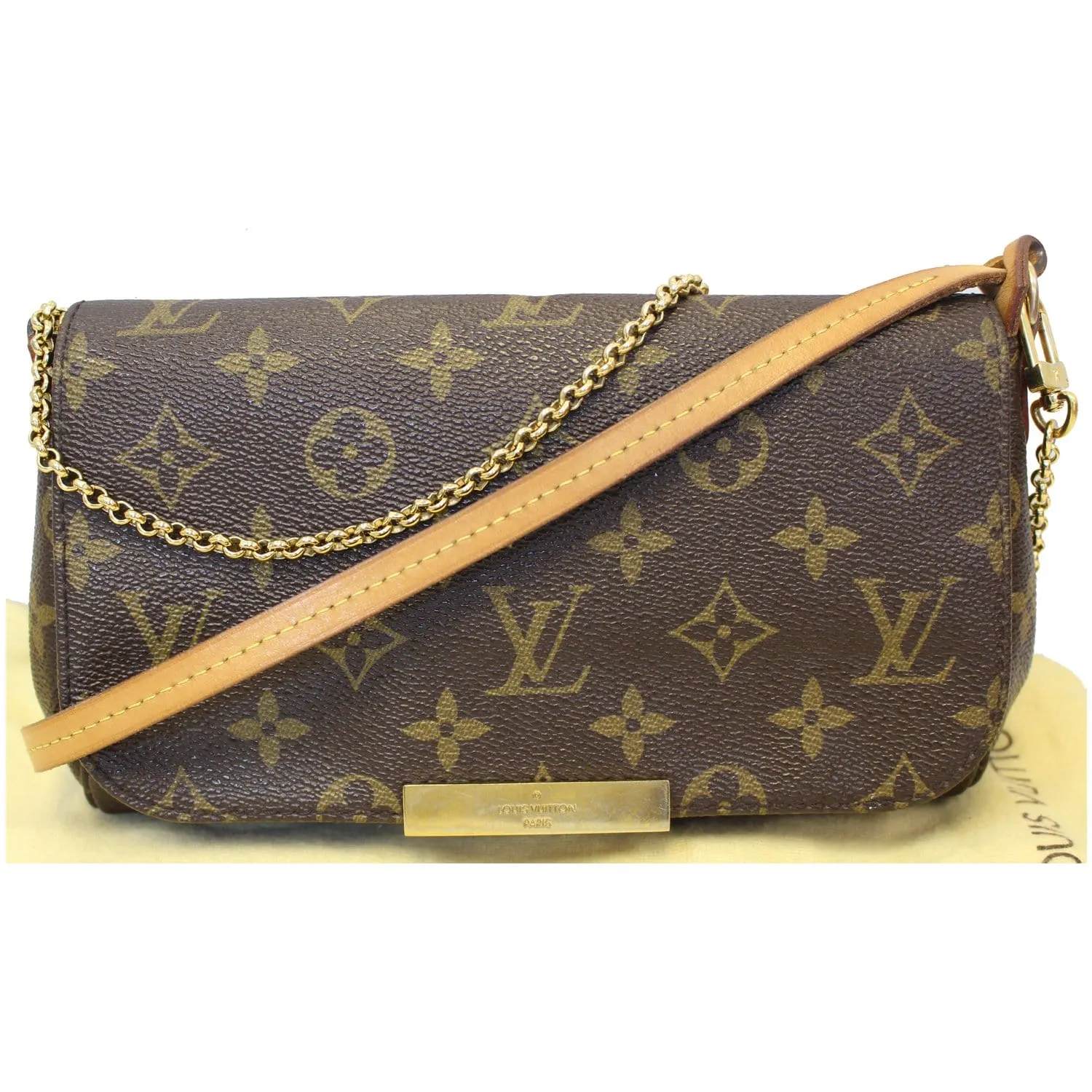 LOUIS VUITTON Favorite PM Monogram Canvas Crossbody Bag Brown