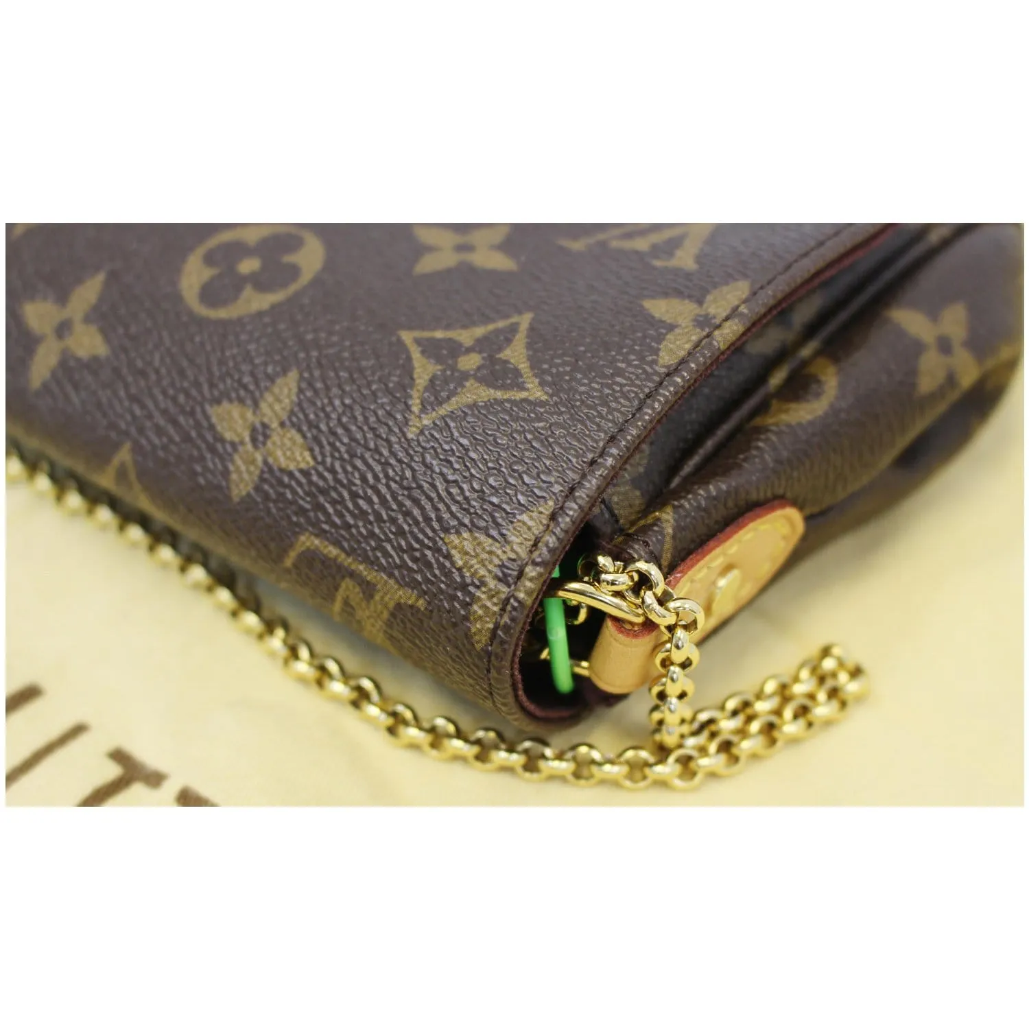 LOUIS VUITTON Favorite PM Monogram Canvas Crossbody Bag Brown