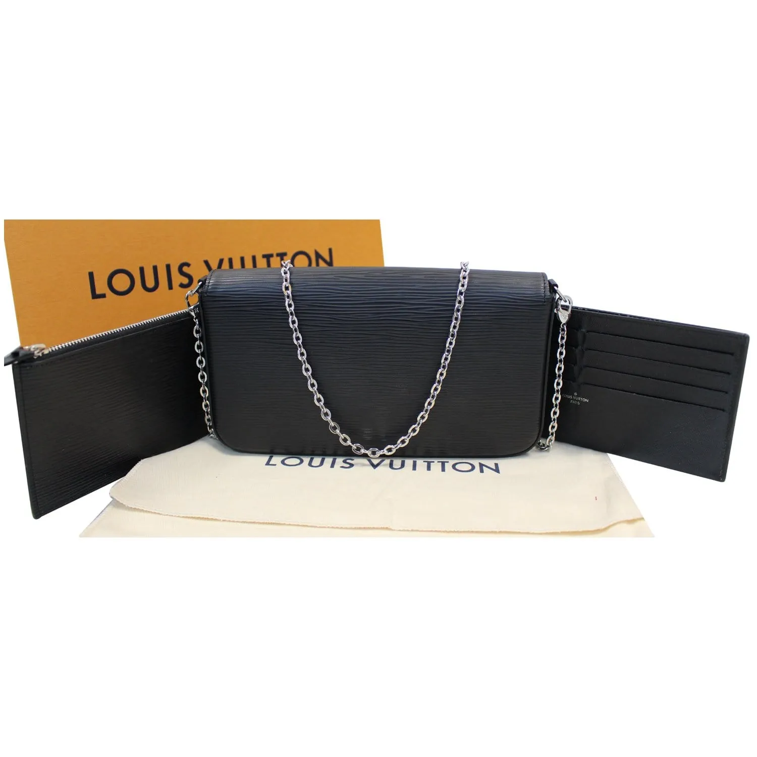 LOUIS VUITTON Felicie Pochette Epi Crossbody Bag Black