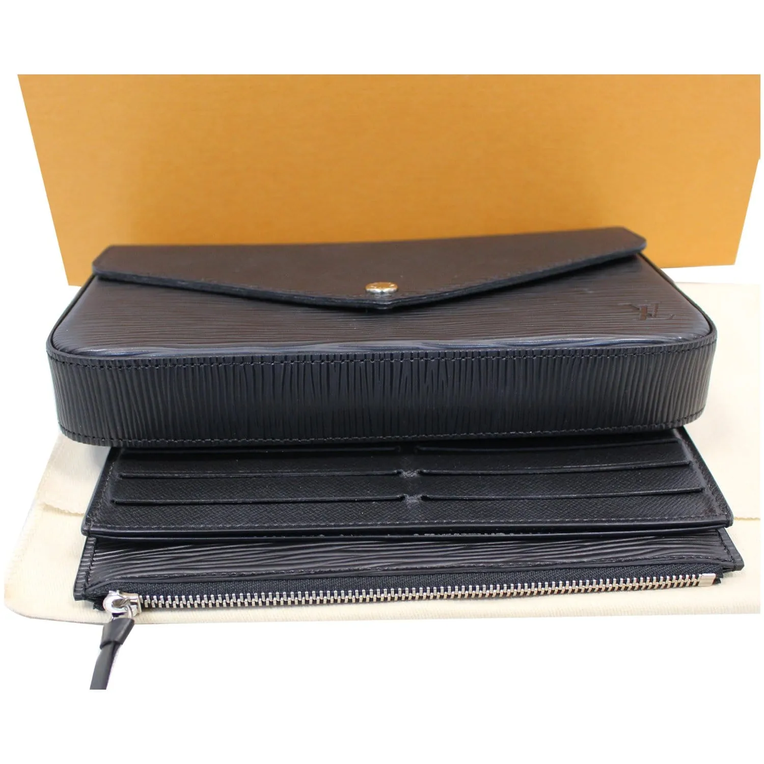 LOUIS VUITTON Felicie Pochette Epi Crossbody Bag Black