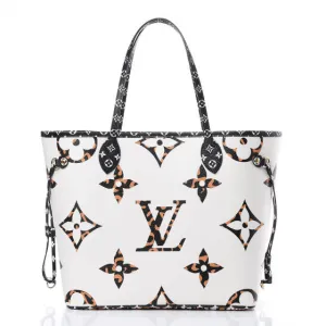 Louis Vuitton Giant Jungle Monogram Neverfull Ivoire with Pouch M44716