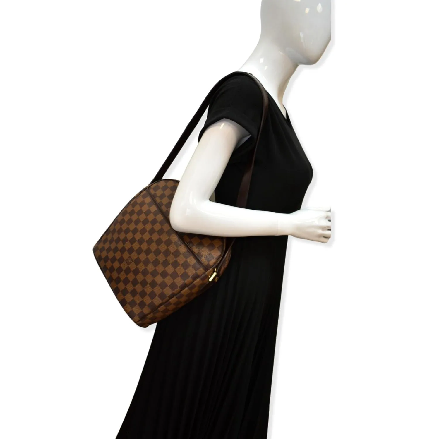 LOUIS VUITTON Ipanema GM Damier Ebene Crossbody Bag Brown
