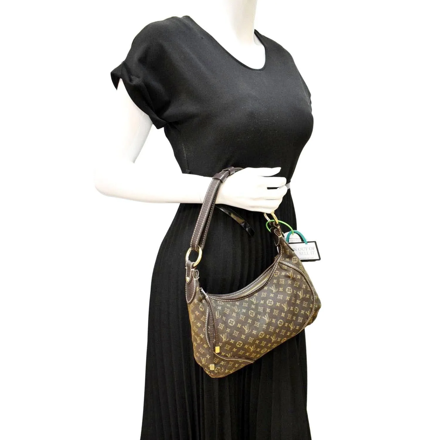LOUIS VUITTON Manon PM Mini Lin Monogram Hobo Bag Brown