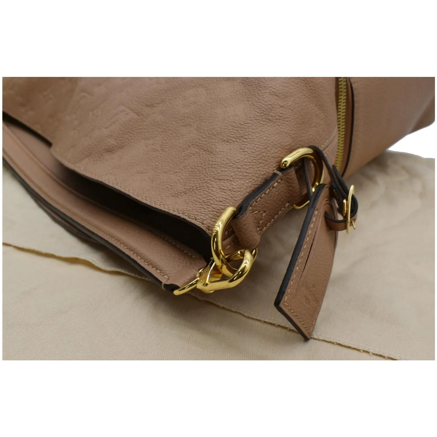 LOUIS VUITTON Melie Empreinte Leather Hobo Bag Beige