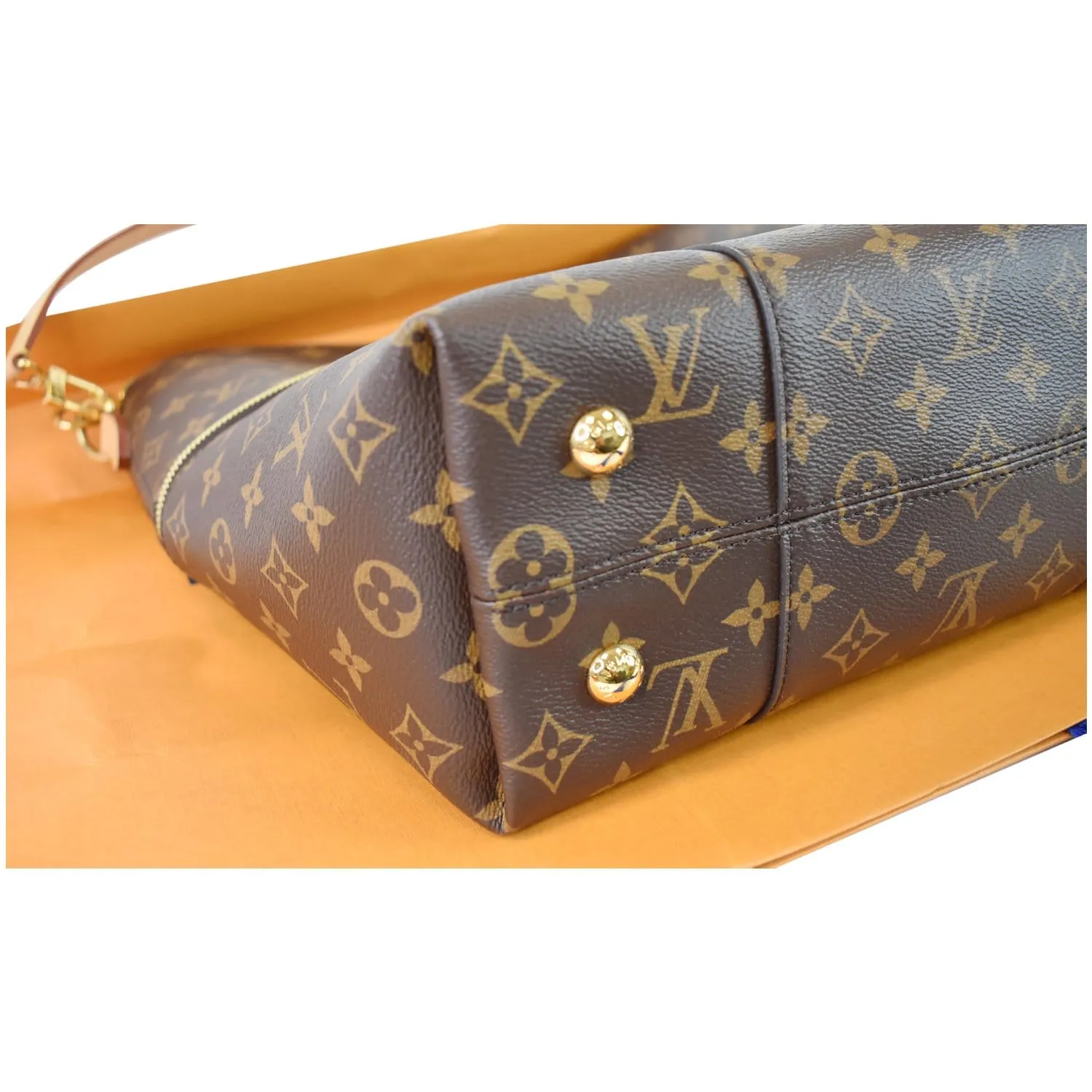 LOUIS VUITTON Melie Monogram Canvas Hobo Bag Brown