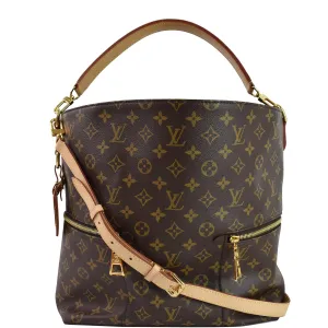 LOUIS VUITTON Melie Monogram Canvas Hobo Bag Brown