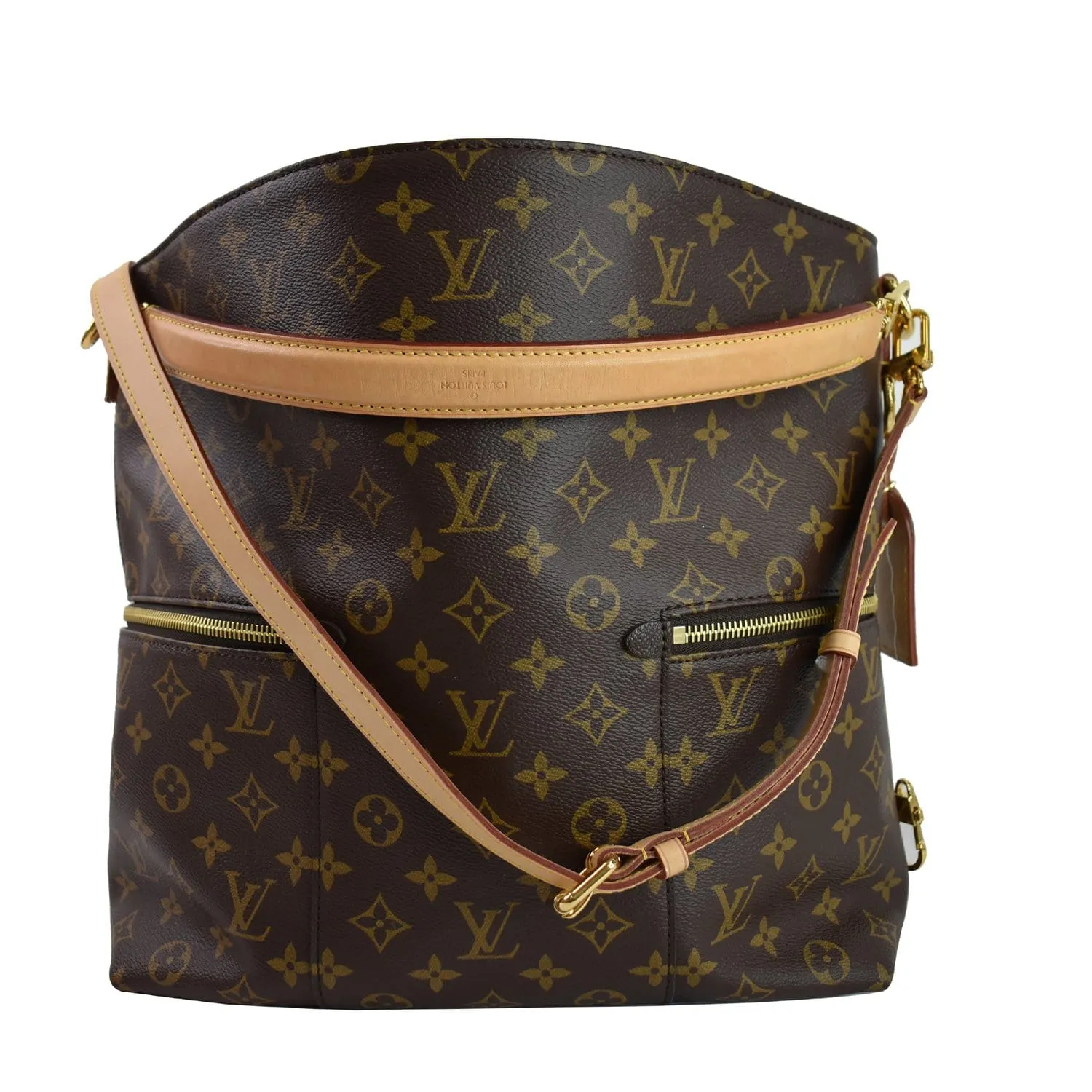 LOUIS VUITTON Melie Monogram Canvas Hobo Bag Brown