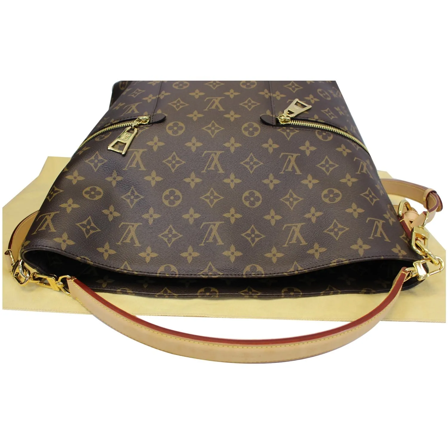 LOUIS VUITTON Melie Monogram Canvas Hobo Shoulder Bag Brown