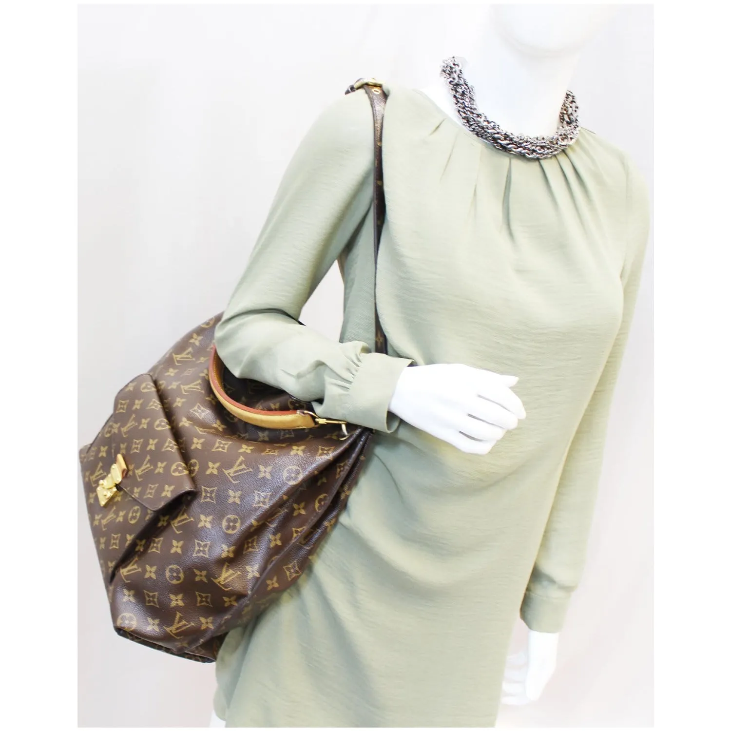 LOUIS VUITTON Metis Hobo Monogram Canvas Shoulder Bag Brown