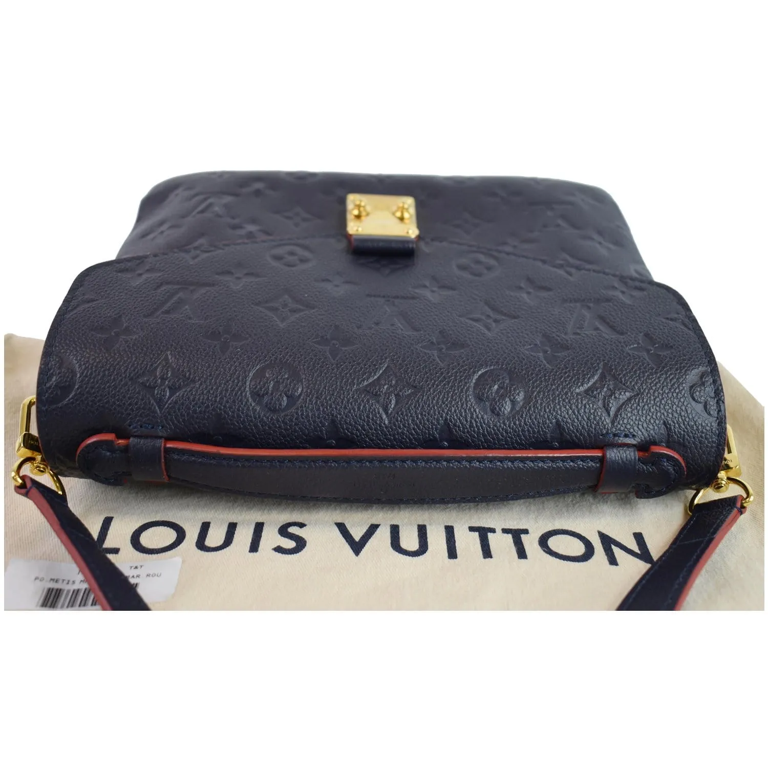 LOUIS VUITTON Metis Pochette Empreinte Leather Crossbody Bag Blue