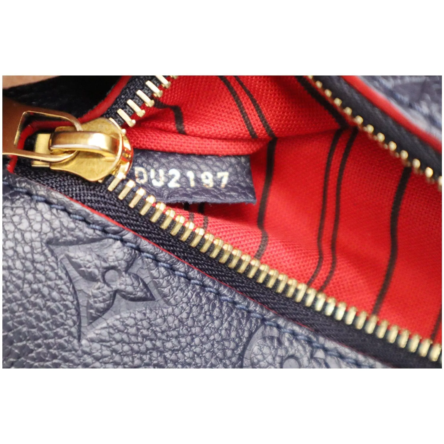 LOUIS VUITTON Metis Pochette Empreinte Leather Crossbody Bag Blue