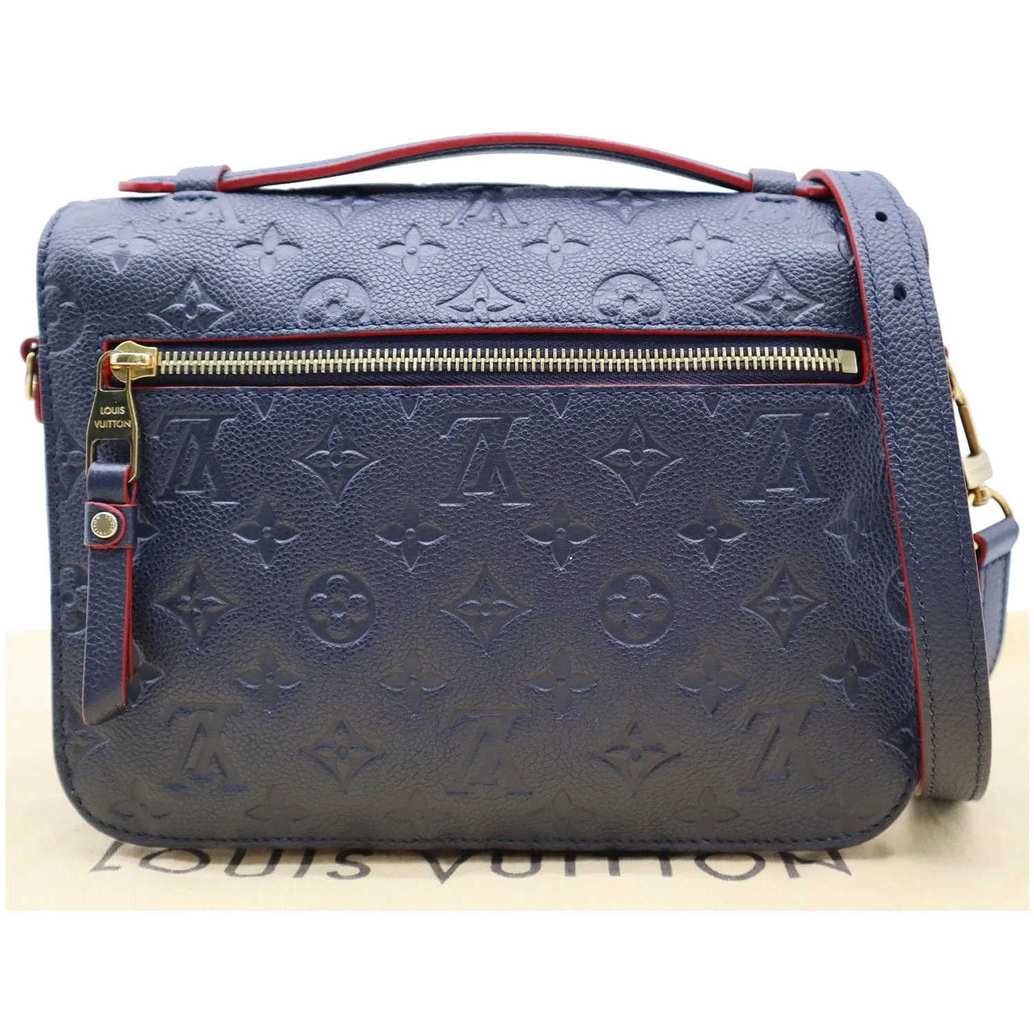 LOUIS VUITTON Metis Pochette Empreinte Leather Crossbody Bag Blue