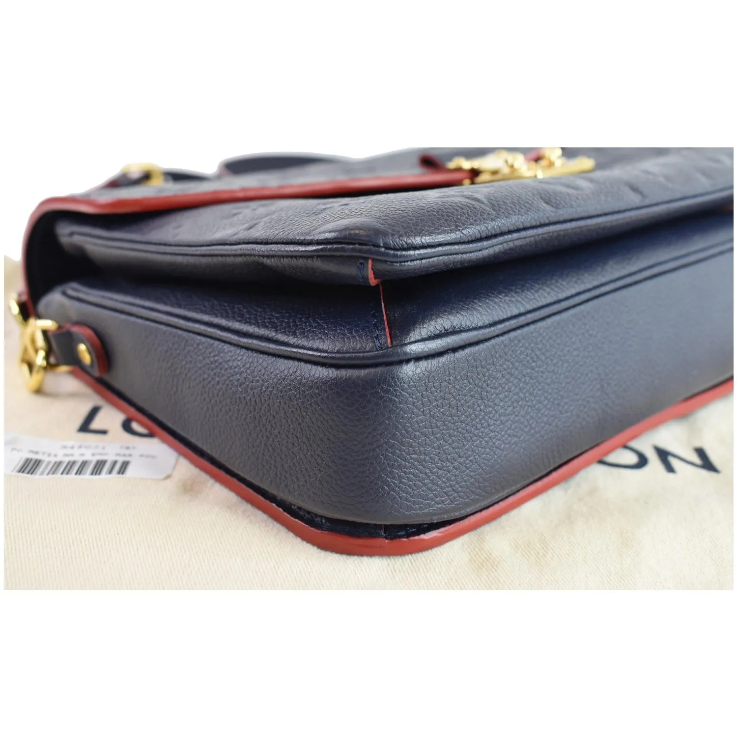 LOUIS VUITTON Metis Pochette Empreinte Leather Crossbody Bag Blue