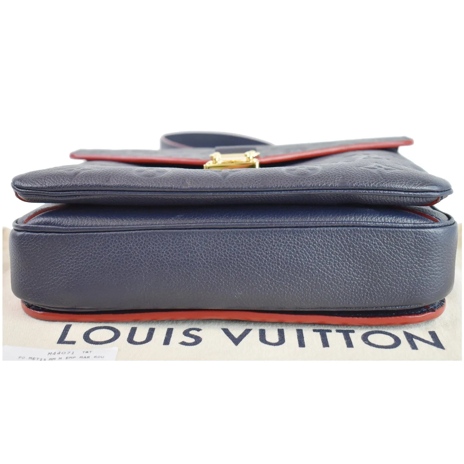 LOUIS VUITTON Metis Pochette Empreinte Leather Crossbody Bag Blue