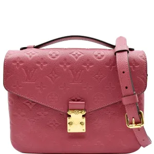 LOUIS VUITTON Metis Pochette Empreinte Leather Crossbody Bag Rose Bruyere