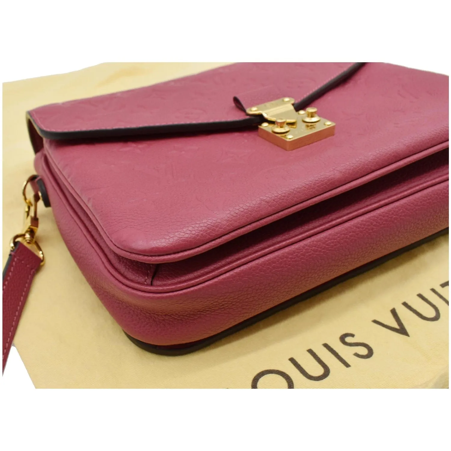 LOUIS VUITTON Metis Pochette Empreinte Leather Crossbody Bag Rose Bruyere