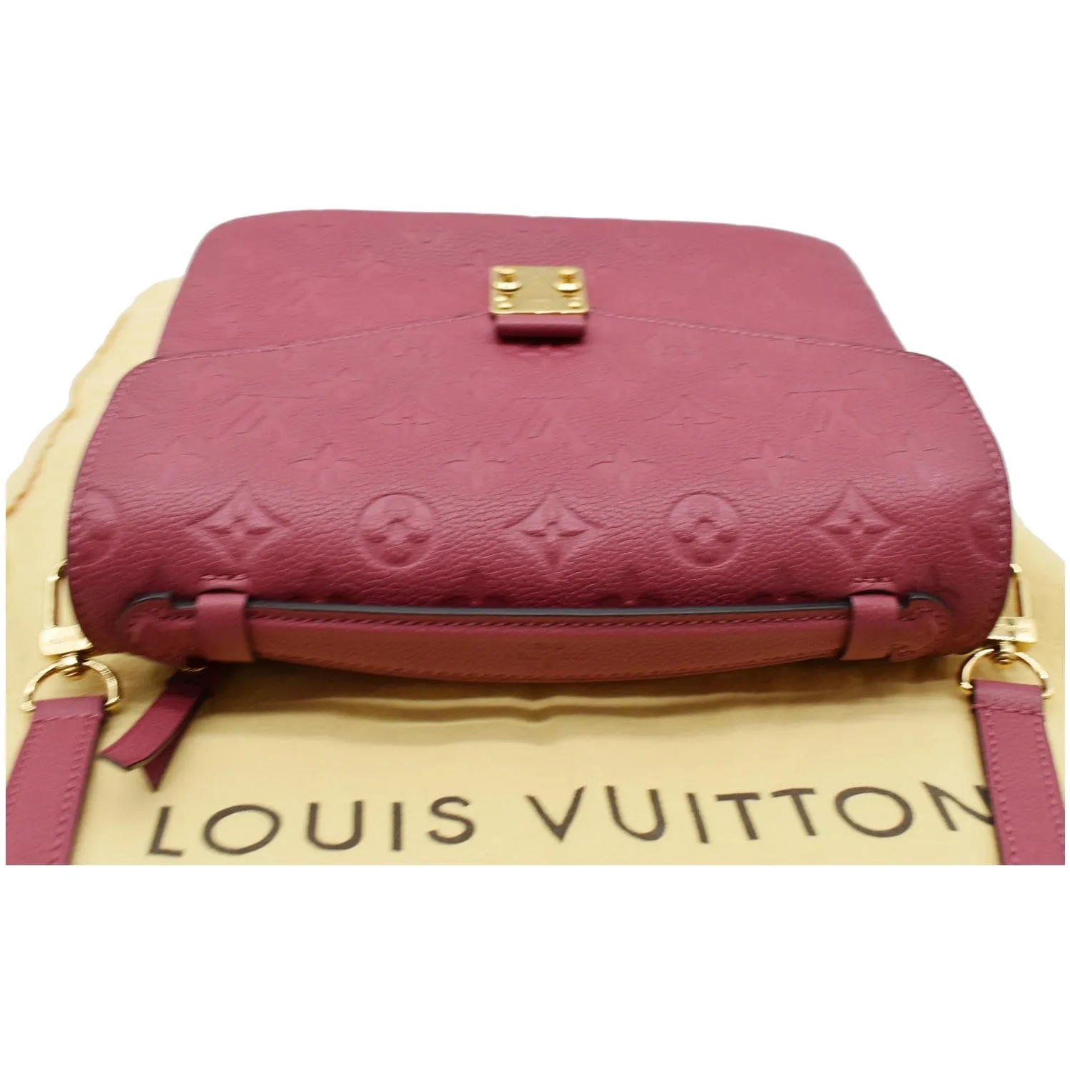 LOUIS VUITTON Metis Pochette Empreinte Leather Crossbody Bag Rose Bruyere