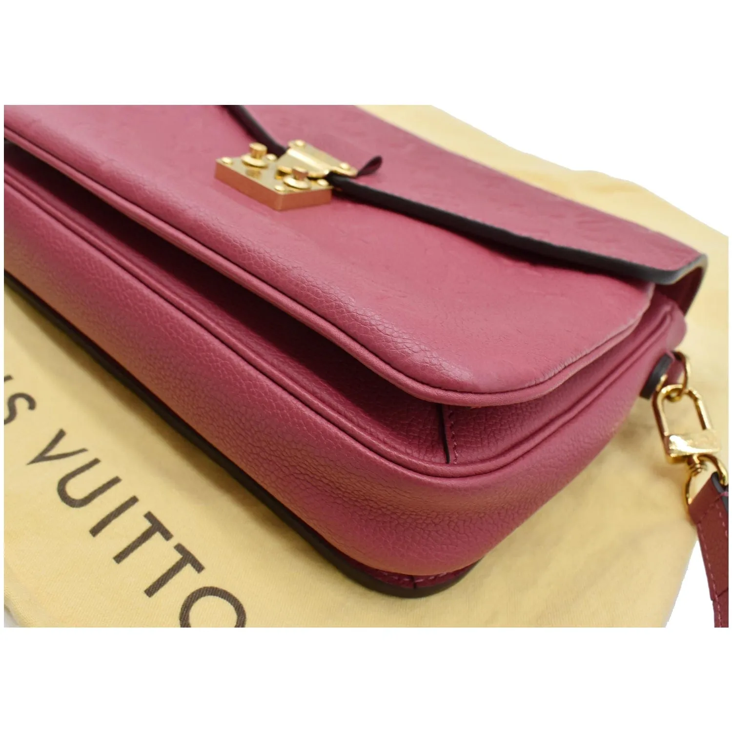 LOUIS VUITTON Metis Pochette Empreinte Leather Crossbody Bag Rose Bruyere