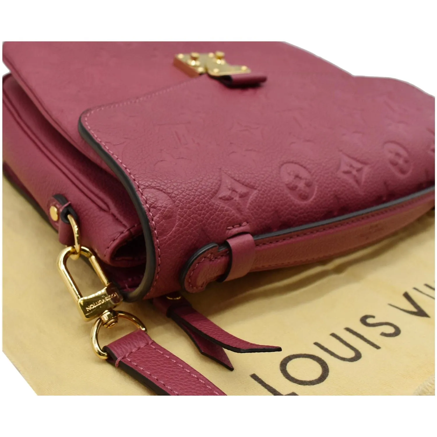 LOUIS VUITTON Metis Pochette Empreinte Leather Crossbody Bag Rose Bruyere