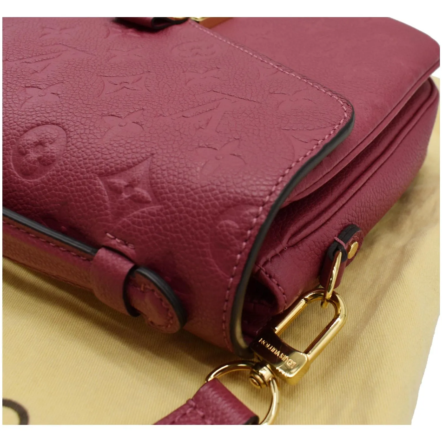 LOUIS VUITTON Metis Pochette Empreinte Leather Crossbody Bag Rose Bruyere