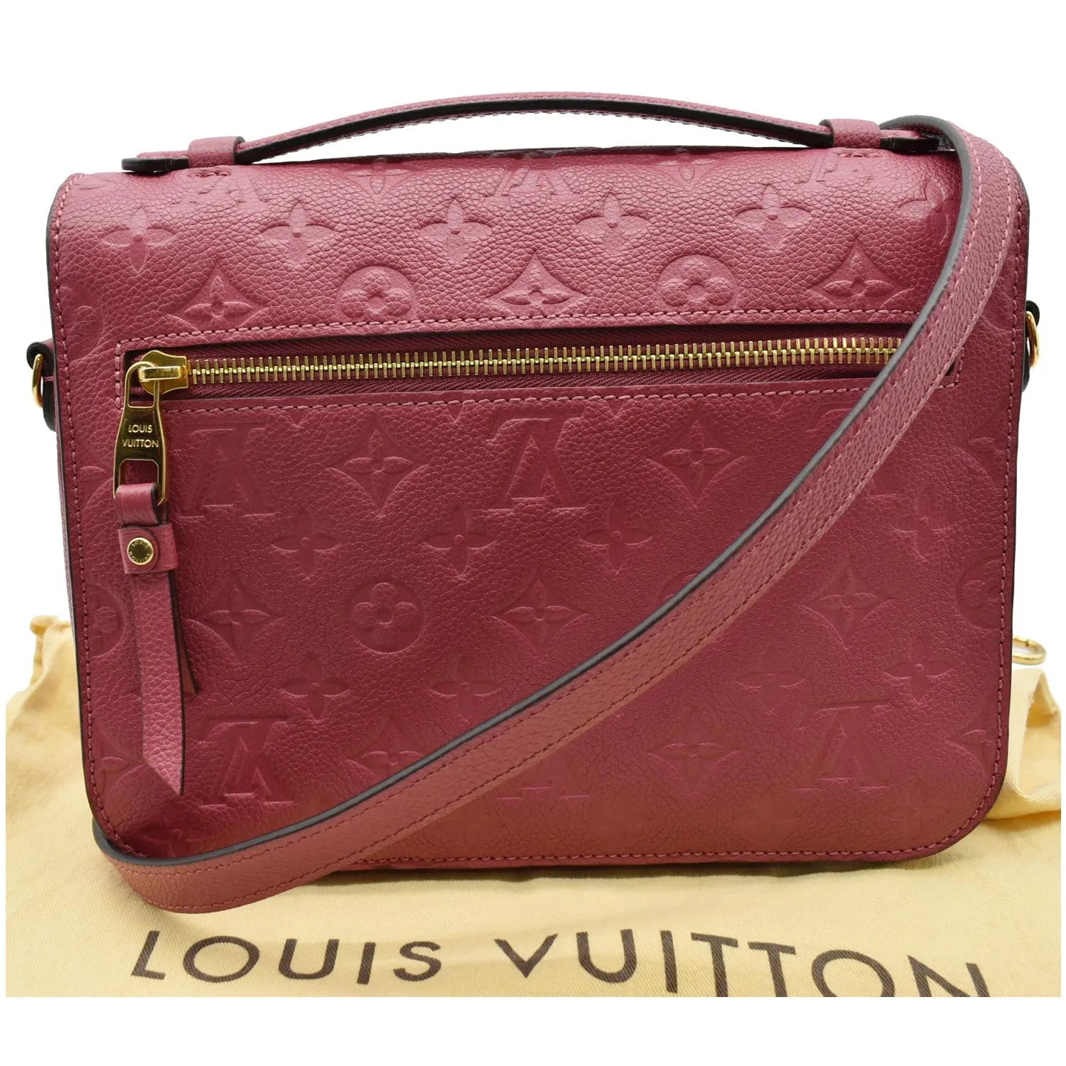 LOUIS VUITTON Metis Pochette Empreinte Leather Crossbody Bag Rose Bruyere