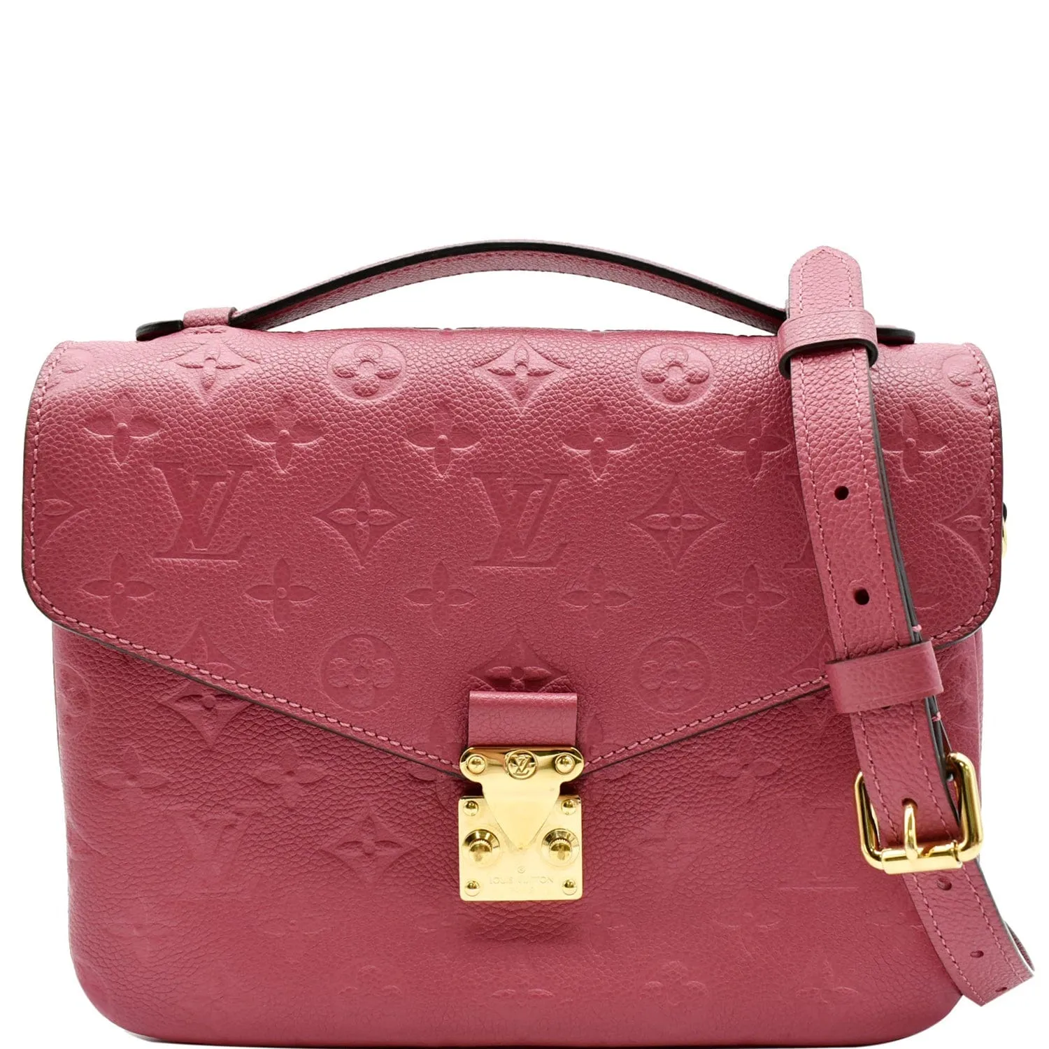 LOUIS VUITTON Metis Pochette Empreinte Leather Crossbody Bag Rose Bruyere