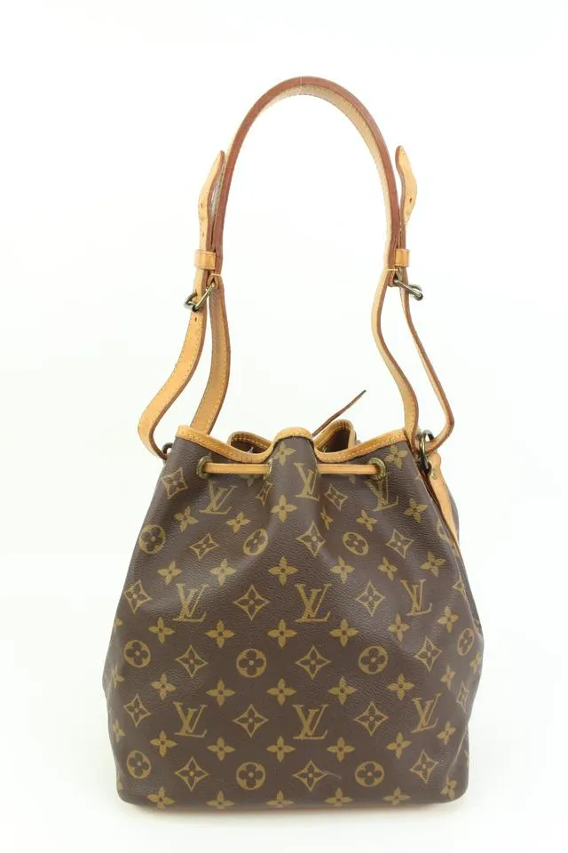 Louis Vuitton Monogram Petit Noe Drawstring Bucket Hobo 44lk91