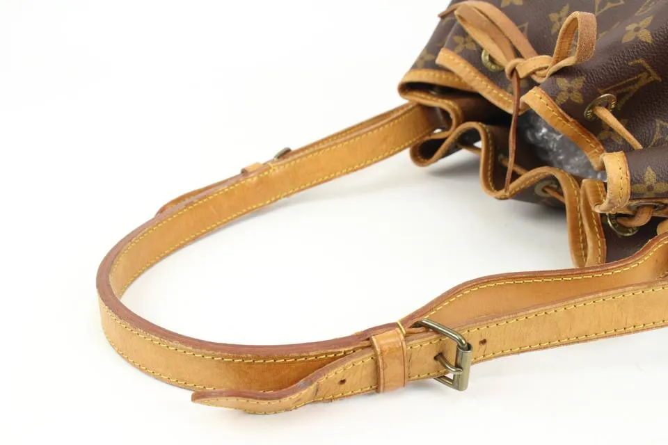Louis Vuitton Monogram Petit Noe Drawstring Bucket Hobo 44lk91
