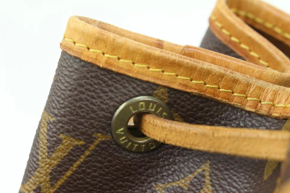 Louis Vuitton Monogram Petit Noe Drawstring Bucket Hobo 44lk91
