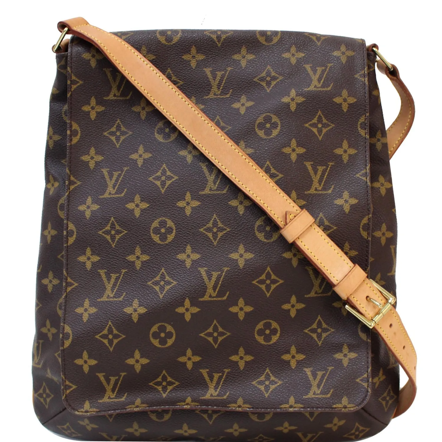 LOUIS VUITTON Musette Salsa GM Monogram Canvas Crossbody Shoulder Bag Brown