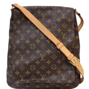 LOUIS VUITTON Musette Salsa GM Monogram Canvas Crossbody Shoulder Bag Brown