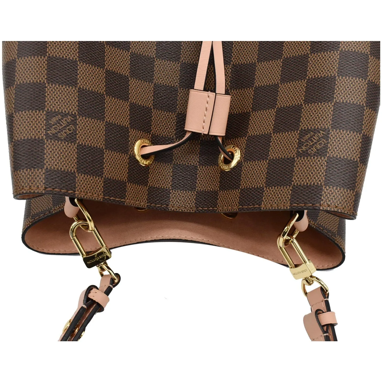 LOUIS VUITTON Neonoe MM Damier Ebene Shoulder Bag Venus Pink