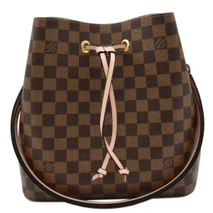 LOUIS VUITTON Neonoe MM Damier Ebene Shoulder Bag Venus Pink