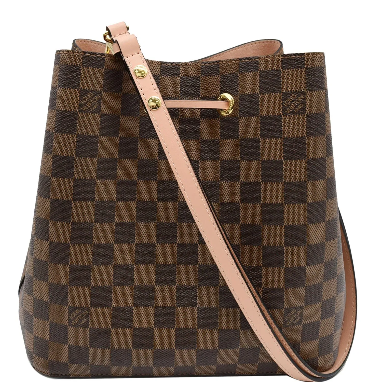 LOUIS VUITTON Neonoe MM Damier Ebene Shoulder Bag Venus Pink