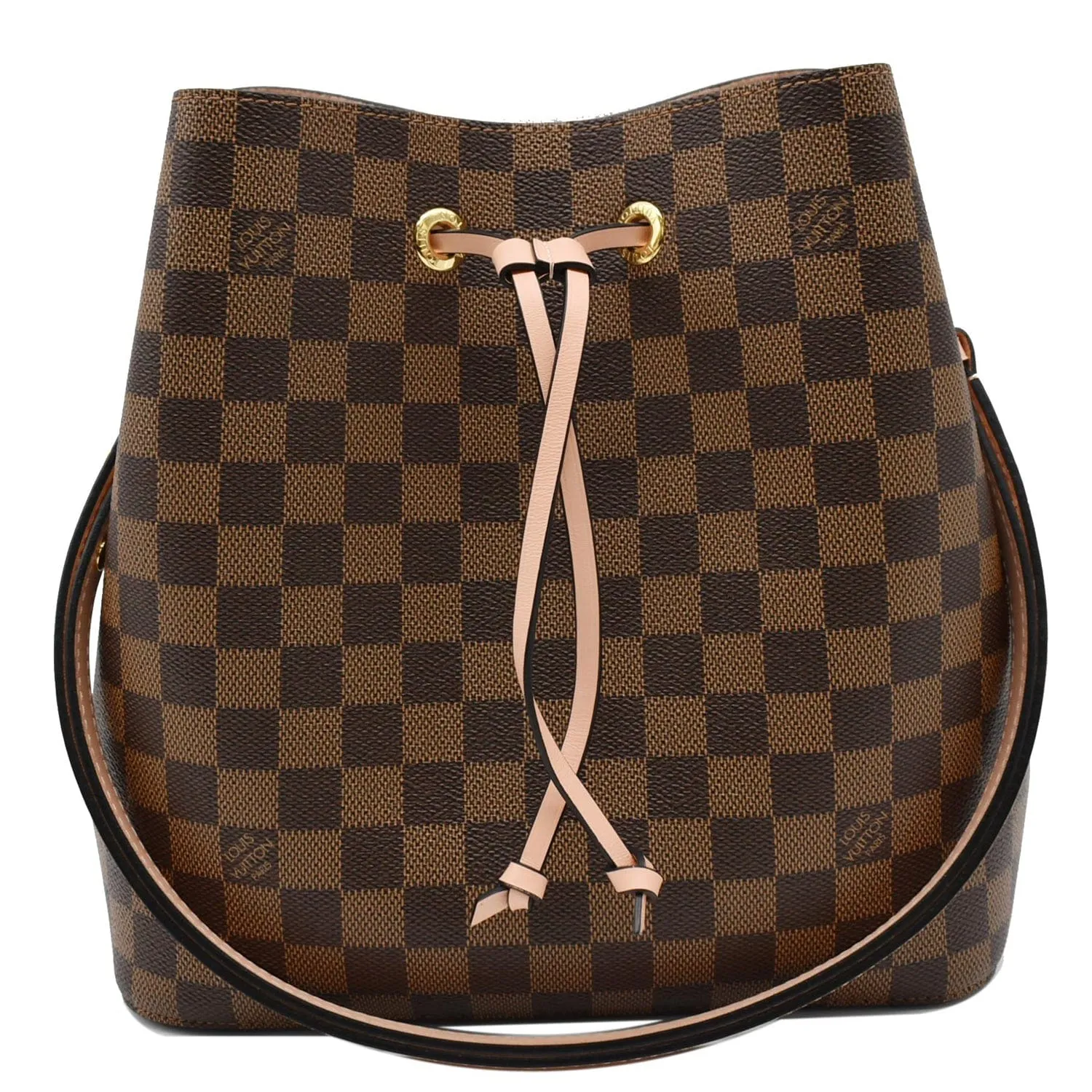 LOUIS VUITTON Neonoe MM Damier Ebene Shoulder Bag Venus Pink
